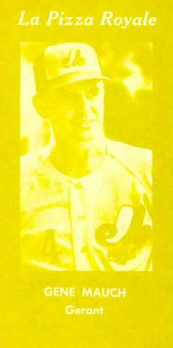 1970 La Pizza Royale Montreal Expos Yellow #NNO Gene Mauch Front