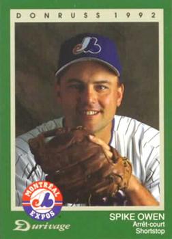 1992 Donruss Durivage Bread Montreal Expos #14 Spike Owen Front