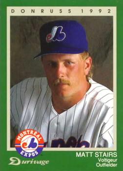 1992 Donruss Durivage Bread Montreal Expos #16 Matt Stairs Front