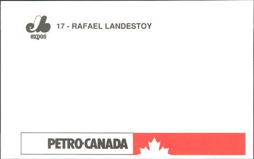 1991 Petro Canada Montreal Expos Postcards #NNO Rafael Landestoy Back