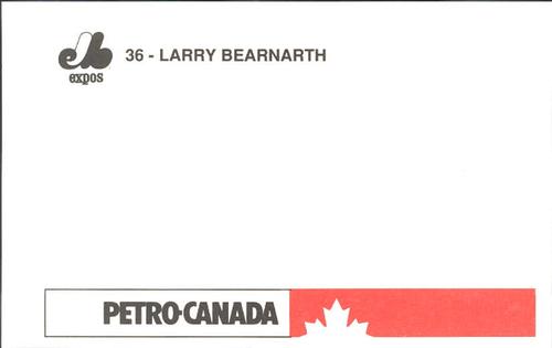 1991 Petro Canada Montreal Expos Postcards #NNO Larry Bearnarth Back