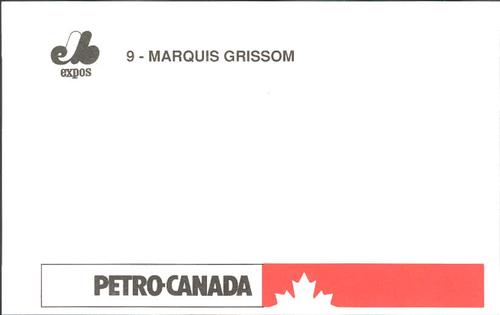 1990 Petro Canada Montreal Expos Postcards #NNO Marquis Grissom Back