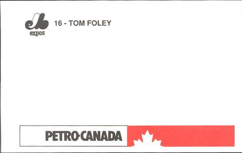 1990 Petro Canada Montreal Expos Postcards #NNO Tom Foley Back