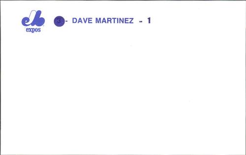 1989 Montreal Expos Postcards #22 Dave Martinez Back