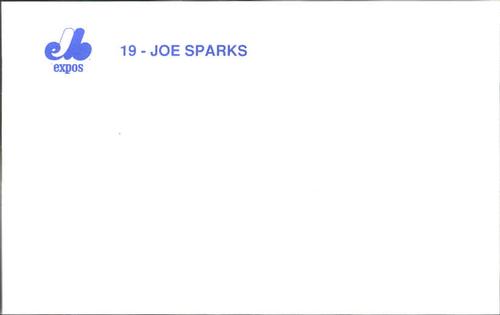 1989 Montreal Expos Postcards #33 Joe Sparks Back