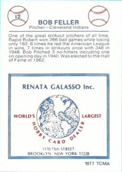 1977-84 Galasso Glossy Greats #12 Bob Feller Back