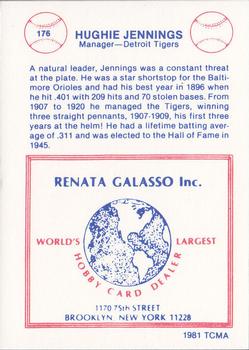 1977-84 Galasso Glossy Greats #176 Hughie Jennings Back