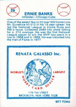 1977-84 Galasso Glossy Greats #29 Ernie Banks Back