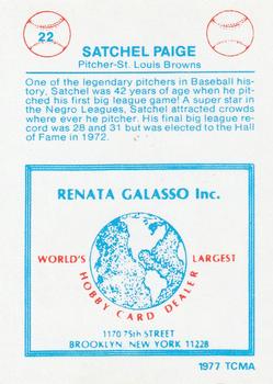 1977-84 Galasso Glossy Greats #22 Satchel Paige Back