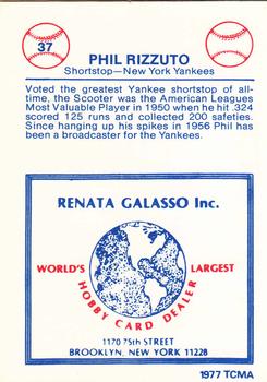 1977-84 Galasso Glossy Greats #37 Phil Rizzuto Back