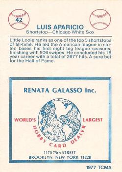 1977-84 Galasso Glossy Greats #42 Luis Aparicio Back
