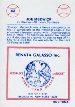 1977-84 Galasso Glossy Greats #63 Ducky Medwick Back