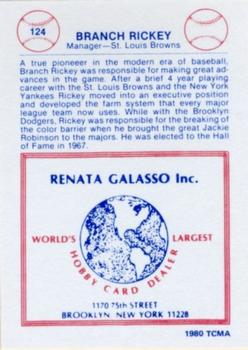 1977-84 Galasso Glossy Greats #124 Branch Rickey Back