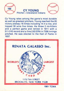 1977-84 Galasso Glossy Greats #169 Cy Young Back