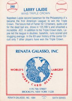 1977-84 Galasso Glossy Greats #260 Larry Lajoie Back