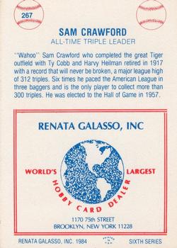 1977-84 Galasso Glossy Greats #267 Sam Crawford Back
