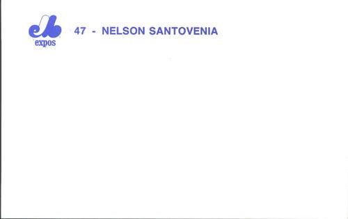 1988 Montreal Expos Postcards #NNO Nelson Santovenia Back