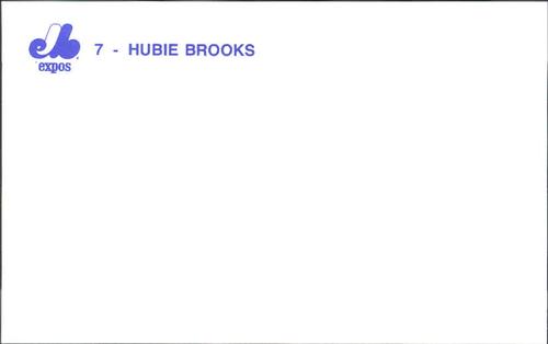 1987 Montreal Expos Postcards #NNO Hubie Brooks Back