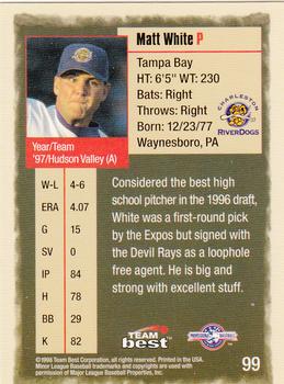 1998 Team Best #99 Matt White Back