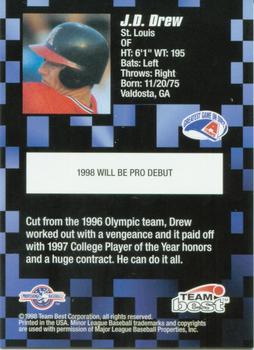 1998 Team Best - Cornerstone #NNO J.D. Drew Back