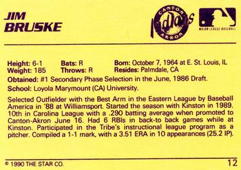 1990 Star #12 Jim Bruske Back