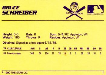 1990 Star #1 Bruce Schreiber Back