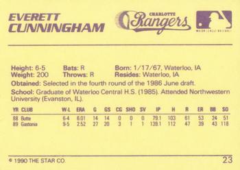 1990 Star #23 Everett Cunningham Back