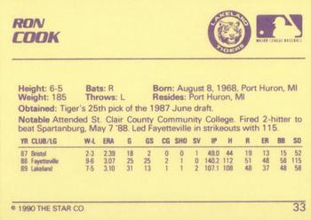 1990 Star #33 Ron Cook Back