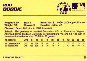 1990 Star #6 Rod Boddie Back