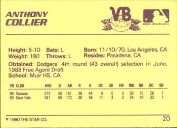 1990 Star #20 Anthony Collier Back
