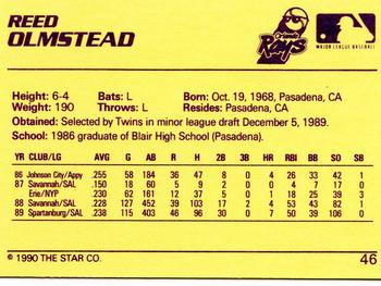 1990 Star #46 Reed Olmstead Back