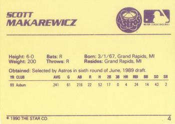 1990 Star #4 Scott Makarewicz Back