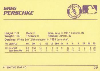 1990 Star #59 Greg Perschke Back
