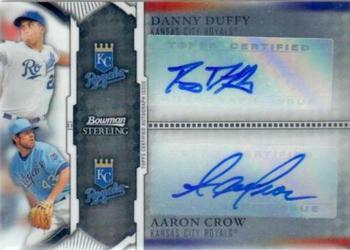 2011 Bowman Sterling - Dual Autographs #BSDA-DC Danny Duffy / Aaron Crow Front
