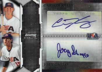 2011 Bowman Sterling - Dual Autographs #USDA-KG Carson Kelly / Joey Gallo Front