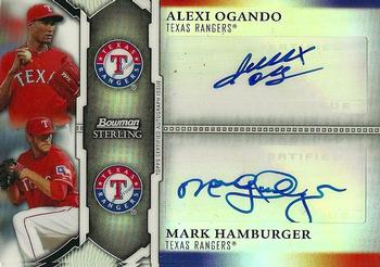 2011 Bowman Sterling - Dual Autographs Refractors #BSDA-OH Alexi Ogando / Mark Hamburger Front