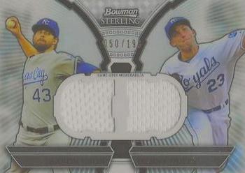 2011 Bowman Sterling - Dual Relics #DRB-CD Aaron Crow / Danny Duffy Front