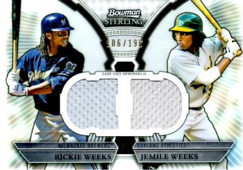 2011 Bowman Sterling - Dual Relics #DRB-WW Rickie Weeks / Jemile Weeks Front