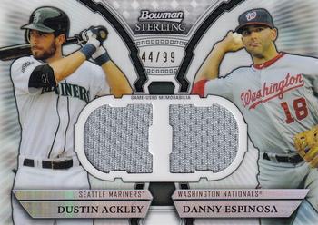 2011 Bowman Sterling - Dual Relics Refractors #DRB-AE Dustin Ackley / Danny Espinosa Front