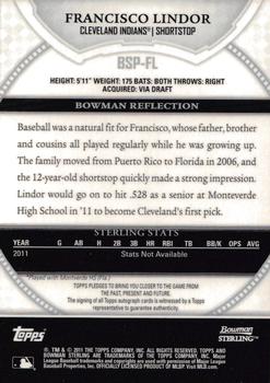 2011 Bowman Sterling - Prospect Autographs #BSP-FL Francisco Lindor Back