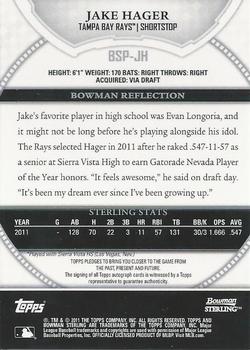2011 Bowman Sterling - Prospect Autographs #BSP-JH Jake Hager Back