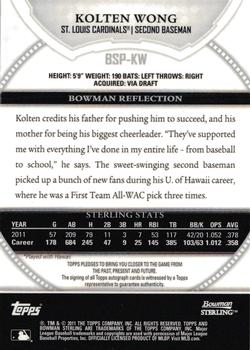 2011 Bowman Sterling - Prospect Autographs #BSP-KW Kolten Wong Back