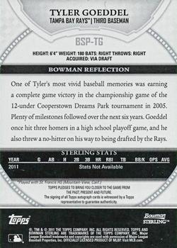 2011 Bowman Sterling - Prospect Autographs #BSP-TG Tyler Goeddel Back