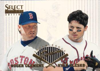 1996 Select Certified - Interleague Preview #5 Roger Clemens / Ryan Klesko Front