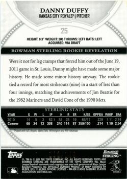 2011 Bowman Sterling - Refractors #25 Danny Duffy Back
