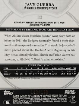 2011 Bowman Sterling - Refractors #33 Javy Guerra Back