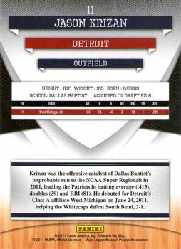 2011 Donruss Elite Extra Edition - Prospects #11 Jason Krizan Back