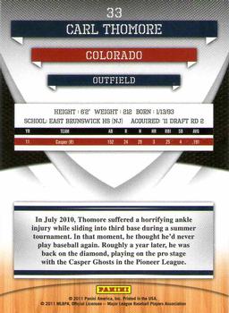 2011 Donruss Elite Extra Edition - Prospects #33 Carl Thomore Back