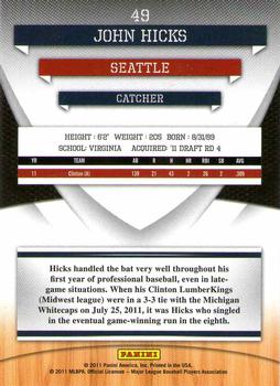 2011 Donruss Elite Extra Edition - Prospects #49 John Hicks Back