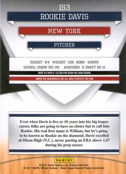 2011 Donruss Elite Extra Edition - Prospects #153 Rookie Davis Back
